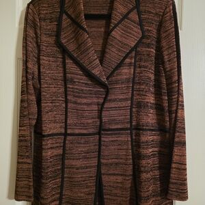 Misook Black and Brown Striped Blazer